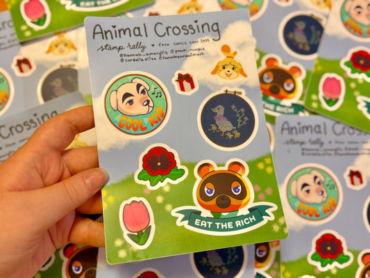 the acnh stamp rally sticker sheet